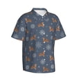 thumbnail image 2 of Balery Squirrel And Snowflakes Print Men's Hawaiian Shirts Short Sleeve Beach Shirt Relaxed Fit Vacation Button Down Shirts-Small, 2 of 9