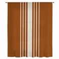 thumbnail image 2 of Burnt Orange Beige Striped Sheer Curtains 54 Inches Long, Modern Farmhouse Retro Lines Light Filering Curtains, Breathable Simi Curtain Privacy Drapes for Kitchen Bathroom Small Window Treatment, 2 of 9