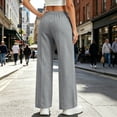 thumbnail image 7 of Women's Soft Fabric Slim Fit Sports Pants, Mid Elastic Waist, Drawstring Fitted, Pocket, Casual Lounge, Athletic Gym Fitness, Workout Leggings | UKHCCC,Gray L, 7 of 7