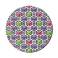 thumbnail image 1 of Abstract Mouse Pad for Computers, Rhythmic Geometric Shapes Colorful Optical Illusion Cubes Pop Illustration, Round Non-Slip Thick Rubber Modern Gaming Mousepad, 8" Round, Multicolor, by Ambesonne, 1 of 2
