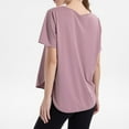 thumbnail image 6 of KBZDBZC Womens Shirts New Large Size Loose Yoga Wear Short Sleeved Women's Hem Slit Sports T Shirt Fitness Running Quick Drying Clothing Women's Blouse Tshirt Women (Pink,XL), 6 of 6