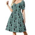 thumbnail image 3 of Vestido de manga corta Mid Century Cats and Clocks III ropa de mujer verano novedades Vestido de dama de honor mujer Vestido, 3 of 7