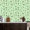 thumbnail image 2 of Peel and Stick Wallpaper Cactus Cute Desert Plants Pastel Green Boho Western Wall Mural 17.7in x 9.8ft Self Adhesive Removable Wall Paper Renter Friendly Wallpaper for Nursery Bedroom Cabinets, 2 of 8