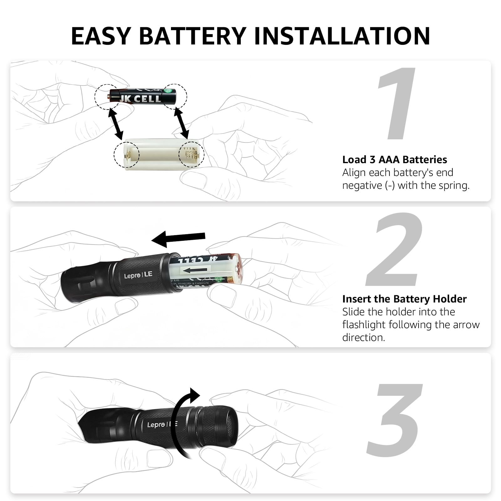 Lepro 4-Packs LED Flash Light LE1000 High Lumens, Mini Multifunction Tactical Flashlight , Zoomable, Waterproof for Camping, Outdoor, and Emergency Use (AAA Batteries Included)