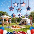 thumbnail image 6 of 8 Pcs Paper Hanging Ornaments Party Decorations - Independence Day Wall Door Hanging Ornaments - Red White Blue Stars , Indoor Outdoor Celebration Decor, 6 of 8