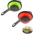 thumbnail image 1 of 2 Pack Kitchen Foldable Silicone Strainer Colanders, Collapsible Colanders with Handles, Space-Saver Folding Strainer Colander for Draining Pasta, Vegetable (Green and Red), 1 of 6