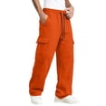 thumbnail image 4 of Dresfit Cargo Sweatpants for Men Drawstring Baggy Sweatpant Fall Winter Slim Fit Travel Loose Fit Work Pants Big and Tall Stretch Hiking Trousers 3XL, 4 of 8