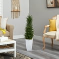 thumbnail image 4 of Nearly Natural 3.5ft. Cypress Artificial Tree in White Metal Planter UV Resistant (Indoor/Outdoor), 4 of 4