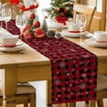 thumbnail image 2 of Christmas Table Runner White Snowflake Table Runners Red and Black Buffalo Plaid Cotton Linen Dresser Scarf Kitchen Dining Table Decor for Christmas Holiday Party Decor 13x72 Inch, 2 of 9