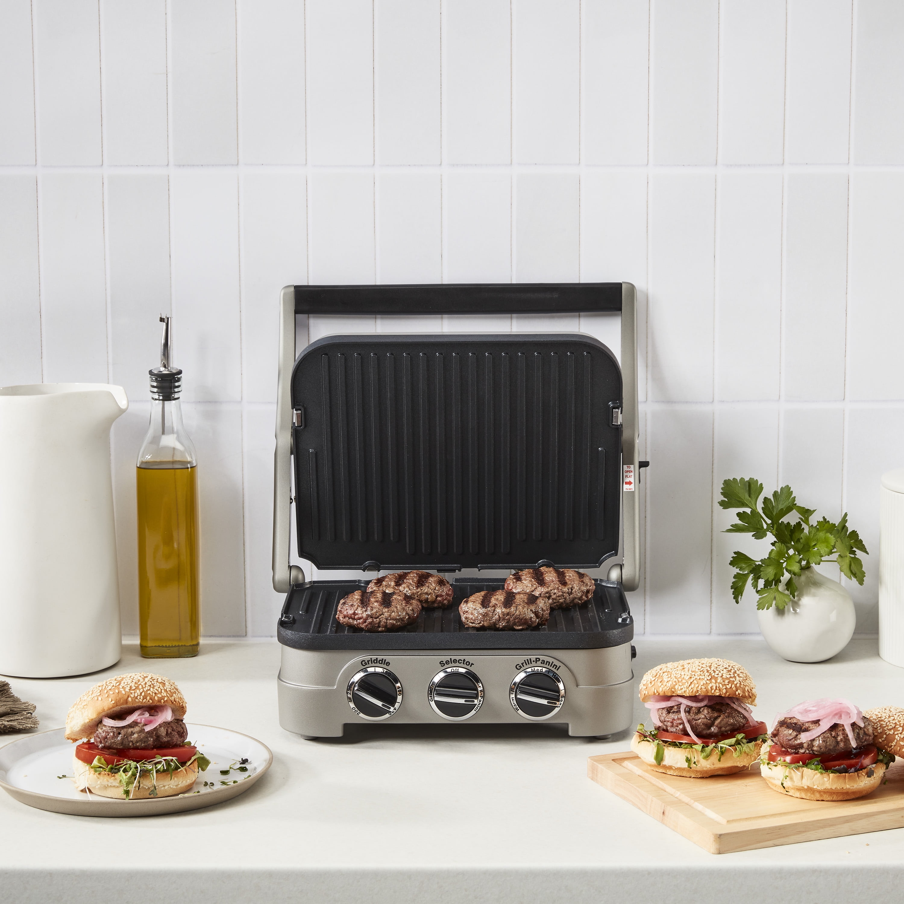 Cuisinart® Griddler® Indoor Grill, Griddle, and Panini Press Color, Stainless Steel, GR-4NNAS