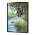 thumbnail image 3 of Designart 'Crane Hunting A Frog' Farmhouse Framed Canvas Wall Art Print, 3 of 5
