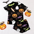 thumbnail image 4 of JAJAHO Girls Pajamas Sets Halloween Sleepwear Sizes 3-13 Tie Front Ruffle Short Sleeve Top Shorts 2 Piece Set, 4 of 7