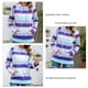 thumbnail image 5 of Sudadera con capucha para mujer, estampado de rayas coloridas, manga larga, sudadera de forro polar con cordón para uso diario, rayas moradas M, 5 of 6