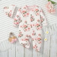 thumbnail image 1 of URMAGIC 0-12M Baby Boy Girls Long Sleeve Footed Jumpsuit Tops and Hat Clothes, 1 of 3