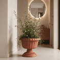 thumbnail image 2 of huayou Vintage European Pedestal Plastic Planter, Retro Fluted Urn Flower Pot for Hydroponic Greenery Patio Garden Home Decoration, 2 of 5