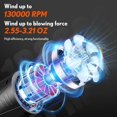 thumbnail image 2 of Compressed air Duster - 130000RPM Cordless Air Blower for Keyboard Cleaner,No Canned Air Duster Electric Air Duster with LED Light, Rechargeable Air Dusters 3 Speeds car dusters, 2 of 5