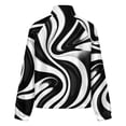 thumbnail image 6 of Jackets for Women Winter Coat Jackets Flannel Stand Collar Jacket(Black White Swirling Abstract Art,Size:S-4XL), 6 of 7