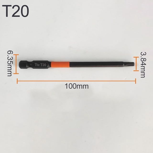 BTOER 1pc Torx Head Screwdriver Bit Quick Change Impact Driver Magnetic Screw Driver Drill T-10 T15 T20 T25 T30 T40