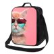 thumbnail image 1 of Disketp Cool Cat Pink Sunglasses Bolsa Térmica Estampada para Almuerzo, Lonchera para Hombres y Mujeres Adultos, 1 of 7