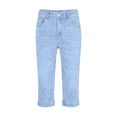 thumbnail image 6 of Capri Jeggings for Women Elastic High Waist Slim Fit Stretch Cropped Jeans with Pockets Denim Capris, 6 of 7