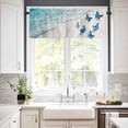 thumbnail image 2 of Blue Butterfly Coastal Valances for Windows Farmhouse Kitchen Curtains Valances Rod Pocket Valance Curtains for Kitchen Windows Summer Beach Ocean Nautical Window Valances for Bathroom 54"x18", 2 of 6