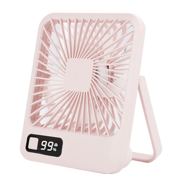 Ventilador de escritorio USB con 5 modos de velocidad, soporte estable, carga USB ultrasilencioso, pequeño ventilador de escritorio para la familia, la oficina y la escuela, color rosa