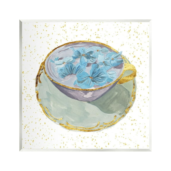 Stupell Industries Glam Floral Teacup Food & Beverage Painting Unframed Art Print Wall Art, 12 x 12