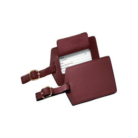 Luggage Tag Travel ID in Leather with Privacy Flap