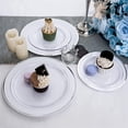 thumbnail image 5 of 10-Pack Plastic Plates Set, Disposable Dinner and Salad Plates with Silver Edge, Elegant for Weddings, Parties, and Holiday Supplies, Sturdy Tableware,6.3 Inch, 5 of 6