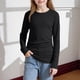 thumbnail image 4 of Camisas lisas de manga larga para niñas, lindas blusas casuales elegantes con cuello redondo, ropa, camisas de cuello redondo, top de poliéster para niñas, 4 of 8