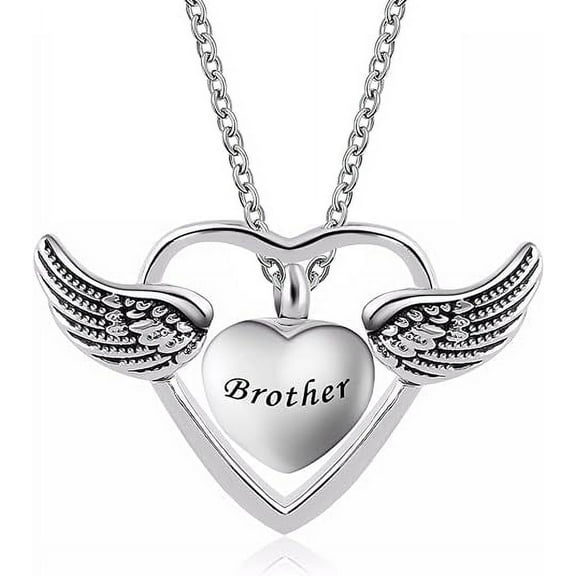 Heart Urn Cremation Urn Necklace for Dad / Mom Grandma Dad Pet Ashes Angel Wing Memorial Keepsake Pendant Jewelry
