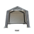thumbnail image 5 of Weatherfast 8'x8'x7' All Season Steel Frame Peak Roof Outdoor Storage Garden Shed with Waterproof Gray Cover and Heavy Duty Anchors, 5 of 8