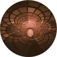 thumbnail image 1 of Ahgly Company Machine Washable Indoor Round Transitional Mahogany Brown Area Rugs, 7' Round, 1 of 7