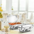 thumbnail image 2 of Costway 2 Packs Full Size Chafing Dish 9 Quart Stainless Steel Rectangular Chafer Buffet, 2 of 11
