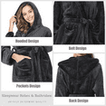 thumbnail image 5 of Fantaslook Womens Long Robes Plush Fleece Hooded Bathrobe with Pockets Fluffy Nightgown Sleepwear, 5 of 6