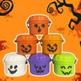 thumbnail image 3 of Dserhfy Mini Halloween Candy Bucket Spooky Ghost Pumpkin Candy Bucket Plastic Candy Bowls with Lid And Handle for Trick or Treat Halloween Party Favors, 3 of 7