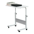 thumbnail image 6 of Mobile Standing Desk Cart, Height Adjustable Rolling Stand up Desk, Computer Workstation for Office/School/Teachers, Steel Removable Table with Wheels, Chipboard Side Table with Baffle, White, 6 of 7