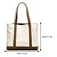 thumbnail image 2 of Bolso de compras reutilizable del bloque del color del bolsillo multi de la moda del Bolso de hombro de la lona de las mujeres, 2 of 9