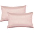 thumbnail image 1 of Aiking Home 12x18 Inches Faux Silk Rectangular Throw Pillow Cover, Zipper Closure, Rose Pink (Set of 2), 1 of 4