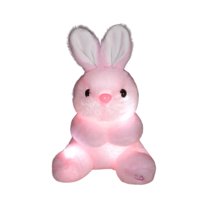 STPToys Easter Light up Bunny Stuffed Animal,Soft Glowing Rabbit Plush Toy The Dark Bedtime Companion Hugging Dolls Birthday Gift - Pink