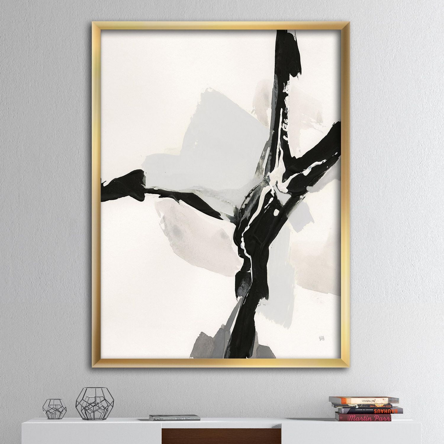 Designart Abstract Neutral III Framed Wall Art