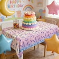 thumbnail image 3 of Purple Aluminum Foil Tablecloth - Cartoon Design, 54X108 Inch Size - For Birthday Party Decorations, Teen Celebrations, Gatherings, Event Supplies, 3 of 6