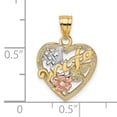 thumbnail image 3 of FJC Finejewelers 14k Two-tone Gold #1 Wife In Heart with Pink Flower Charm, 3 of 6