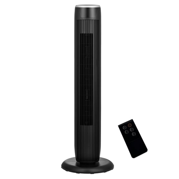 Mainstays 36-Inch Tower Fan with 3-Speed Settings and Oscillation, Remote, Black, MSWMT24JRV
