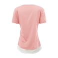 thumbnail image 4 of Sngxgn Tshirts for Women Short Sleeve Tops Loose Fit Basic Tees(Pink,M), 4 of 5
