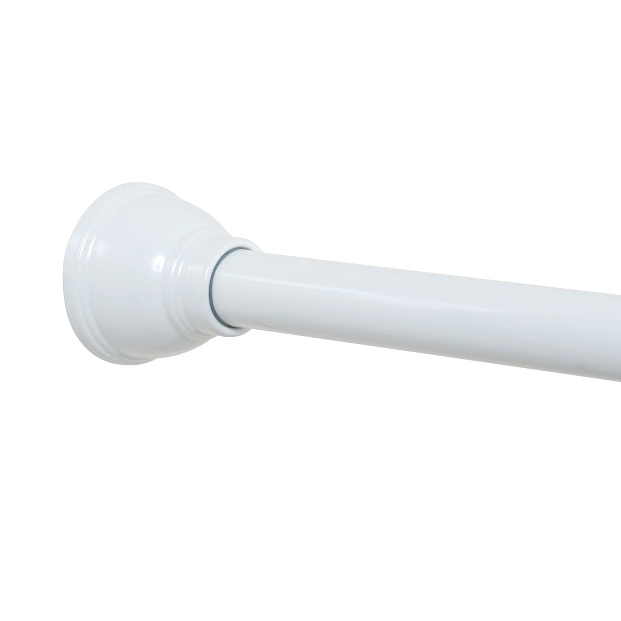 Better Homes & Gardens Rustproof Adjustable Tension White Shower Curtain Rod, Bell Finials, 43"-72"