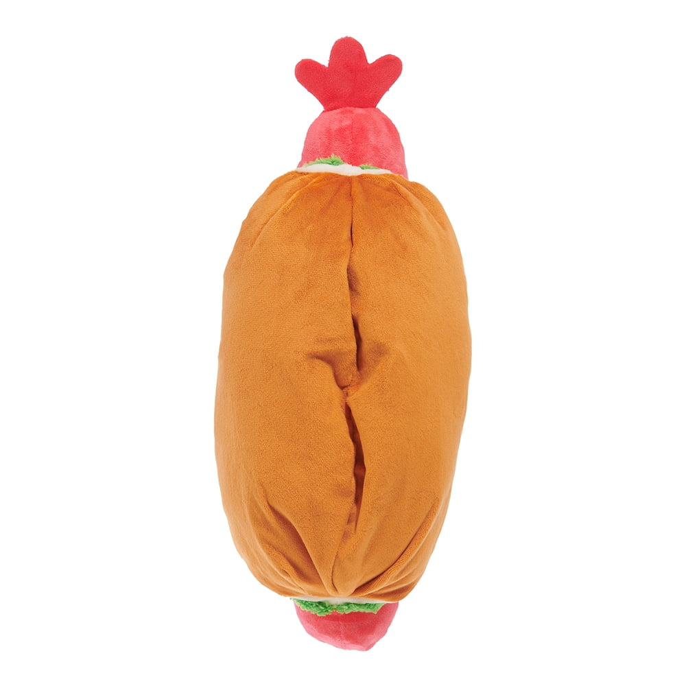 BARK Box Wassup Dog Squeaky Plush Hot Dog Toy with Crinkle