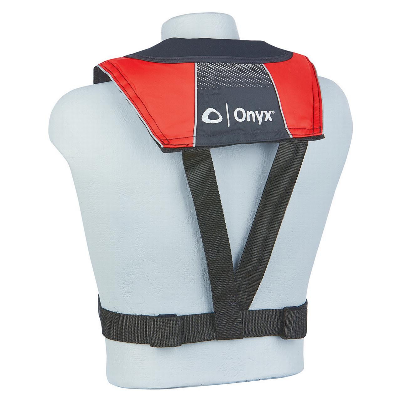 Onyx 132200-100-004-20 A/M-24 Series All Clear Automatic/Manual Inflatable Life Jacket - Black/Red, Adult