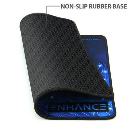 ENHANCE - Large Gaming Mouse Pad - Blue Circuit Design
