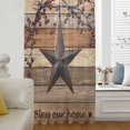 thumbnail image 6 of Texas Star Vintage Sheer Curtains 63 Inches Long, Berry Dark Brown Wooden Light Filering Curtains, Breathable Simi Curtain Privacy Drapes for Living Room Bedroom Lightweight Window Treatment, 6 of 9